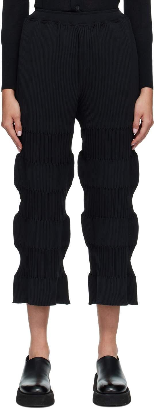 CFCL Black Fluted Lounge Pants CFCL