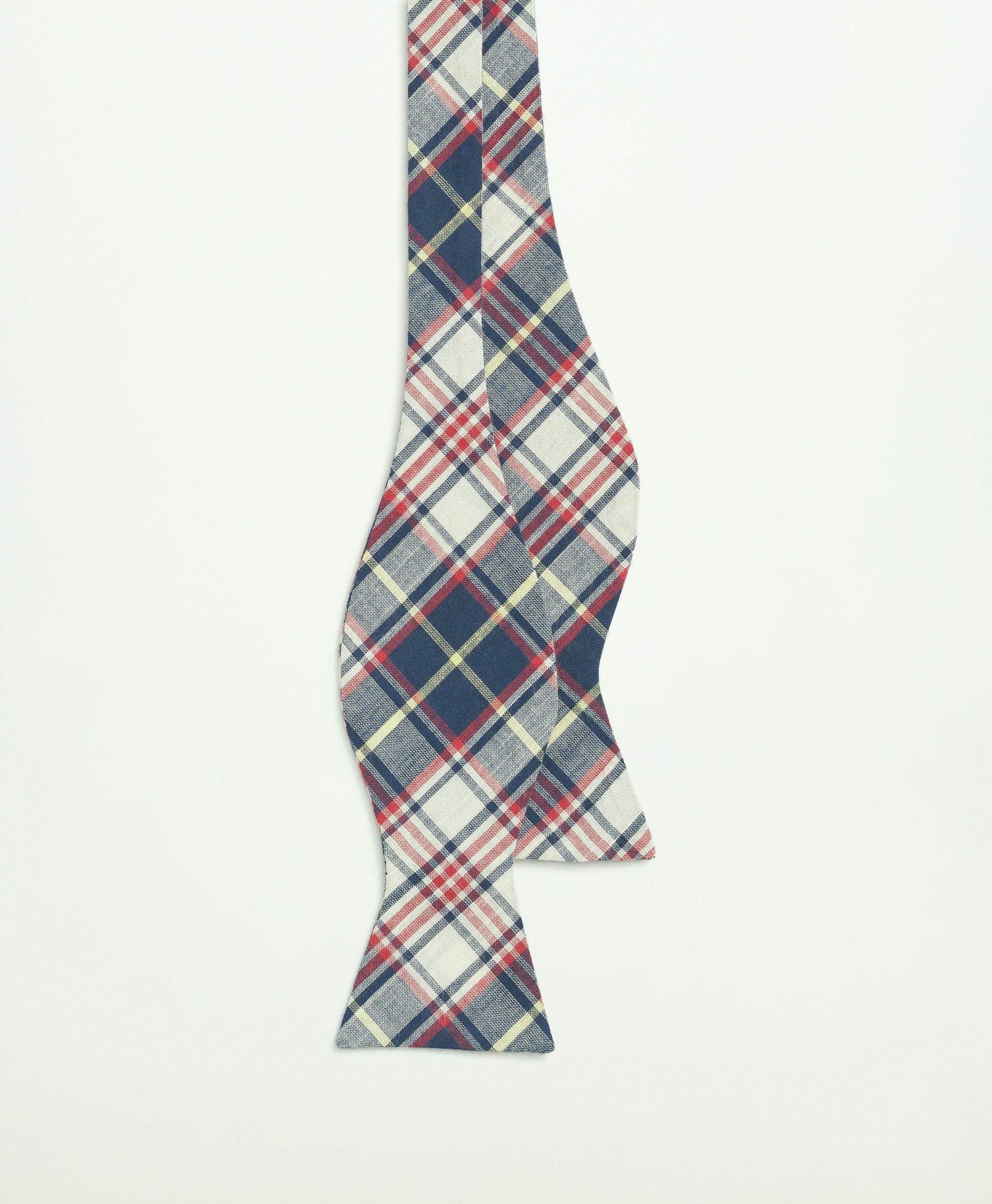 Brooks Brothers Men's Cotton Madras Bow Tie | Ivory