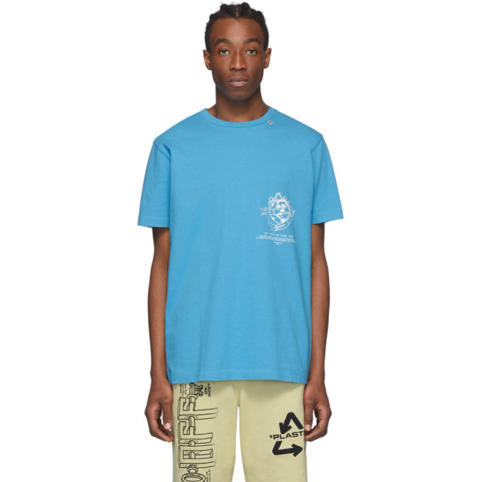 Off-White Blue Multi Symbols T-Shirt Off-White