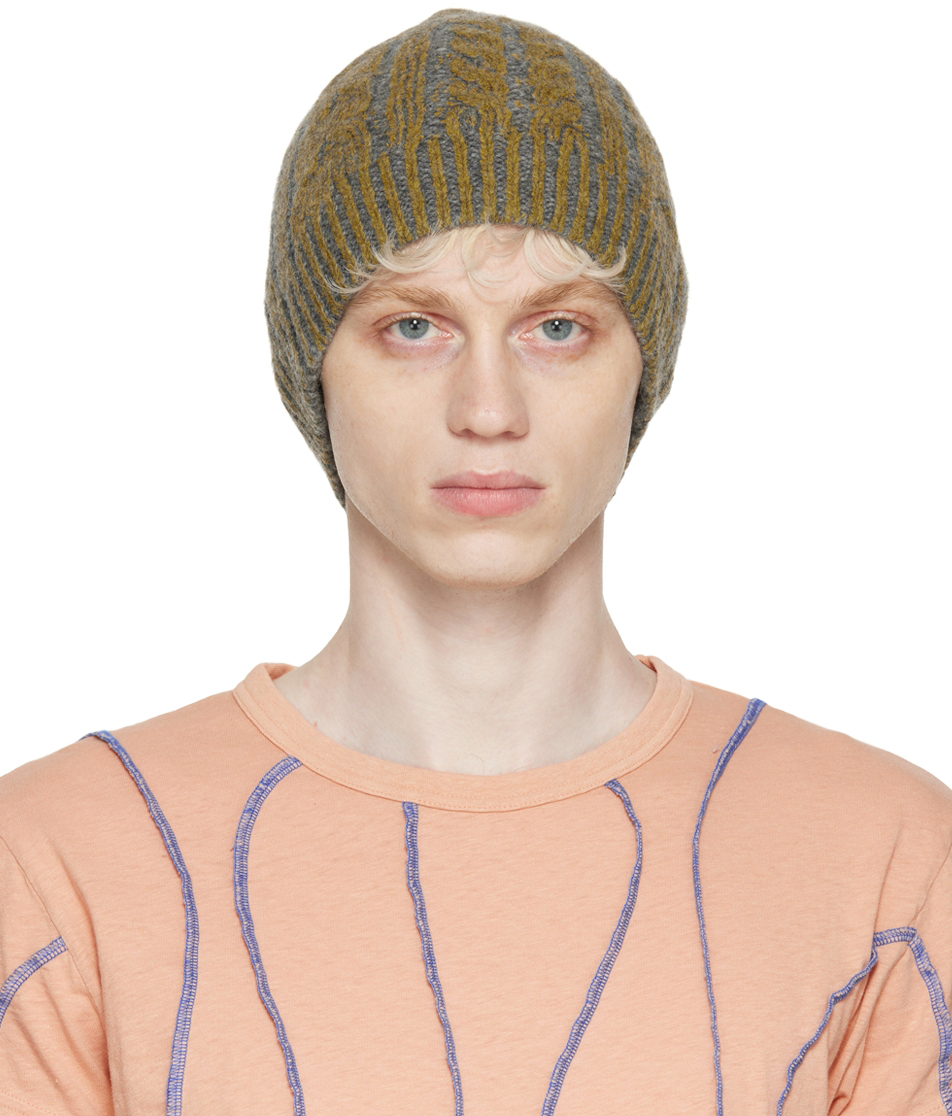 Acne Studios Yellow Cable Knit Beanie Acne Studios