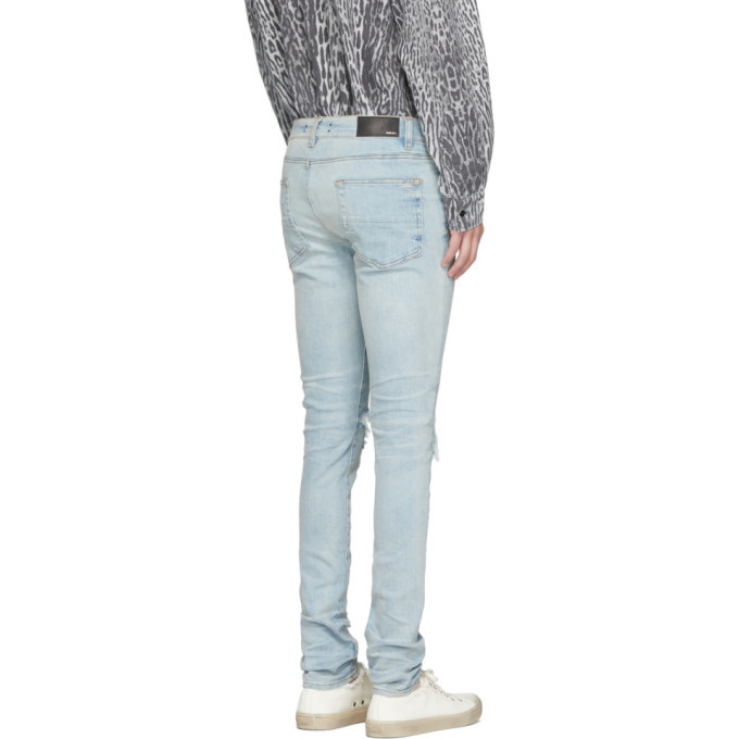 Amiri Blue Animal Print MX1 Jeans Amiri