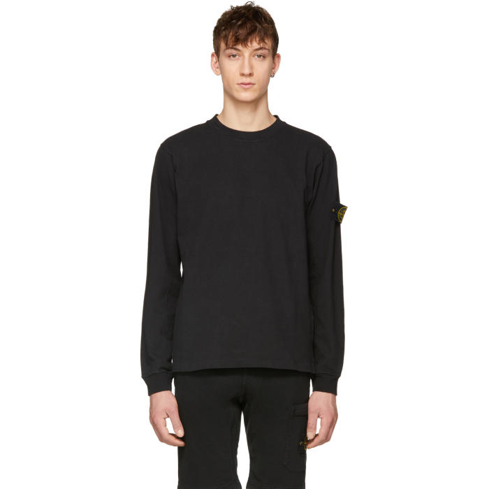 stone island long sleeve t shirt black