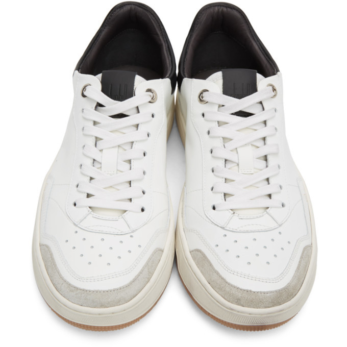 Dunhill White and Black Court Elite Sneakers Dunhill