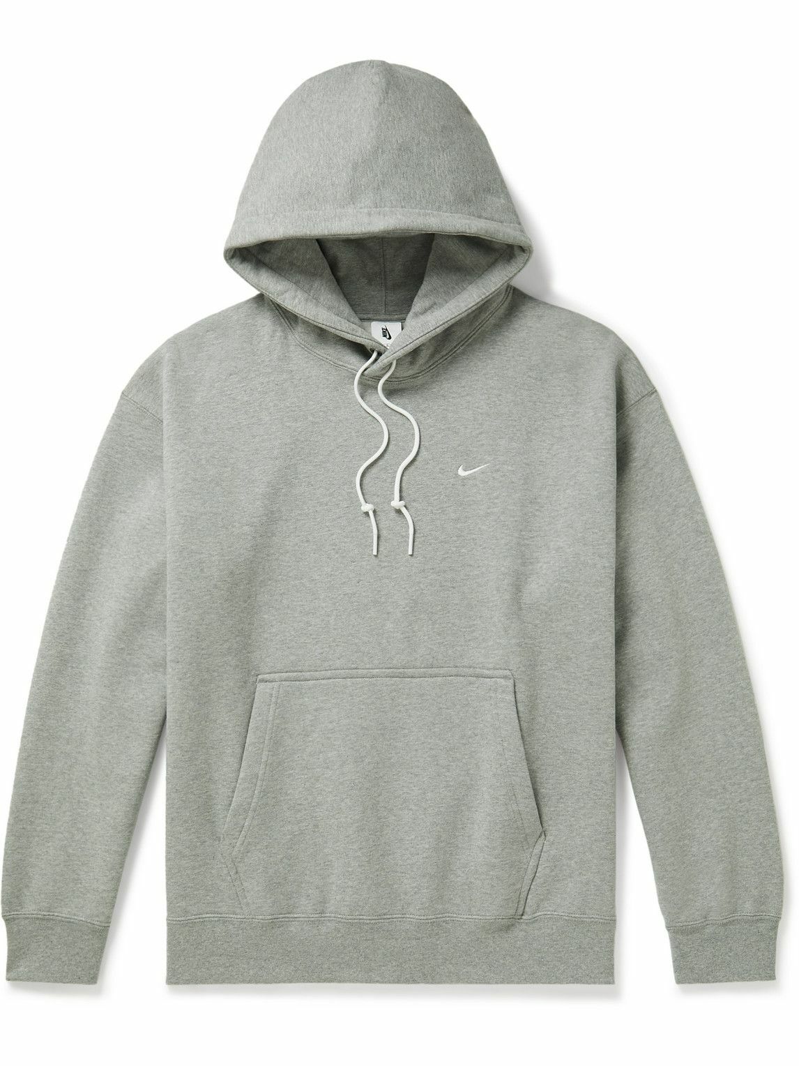 Nike - Logo-Embroidered Cotton-Blend Jersey Hoodie - Gray Nike