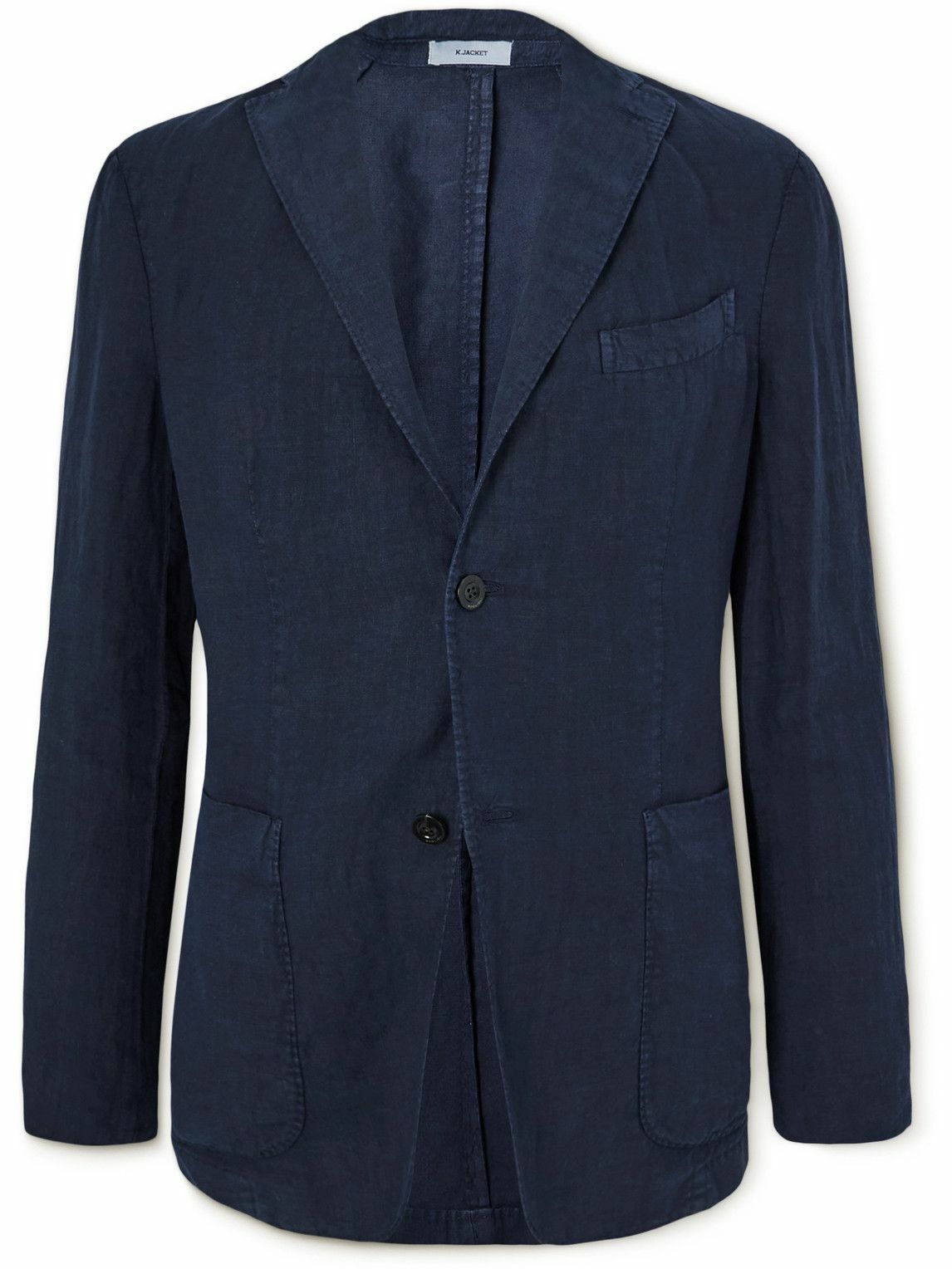 Boglioli GarmentDyed Linen Blazer Blue Boglioli