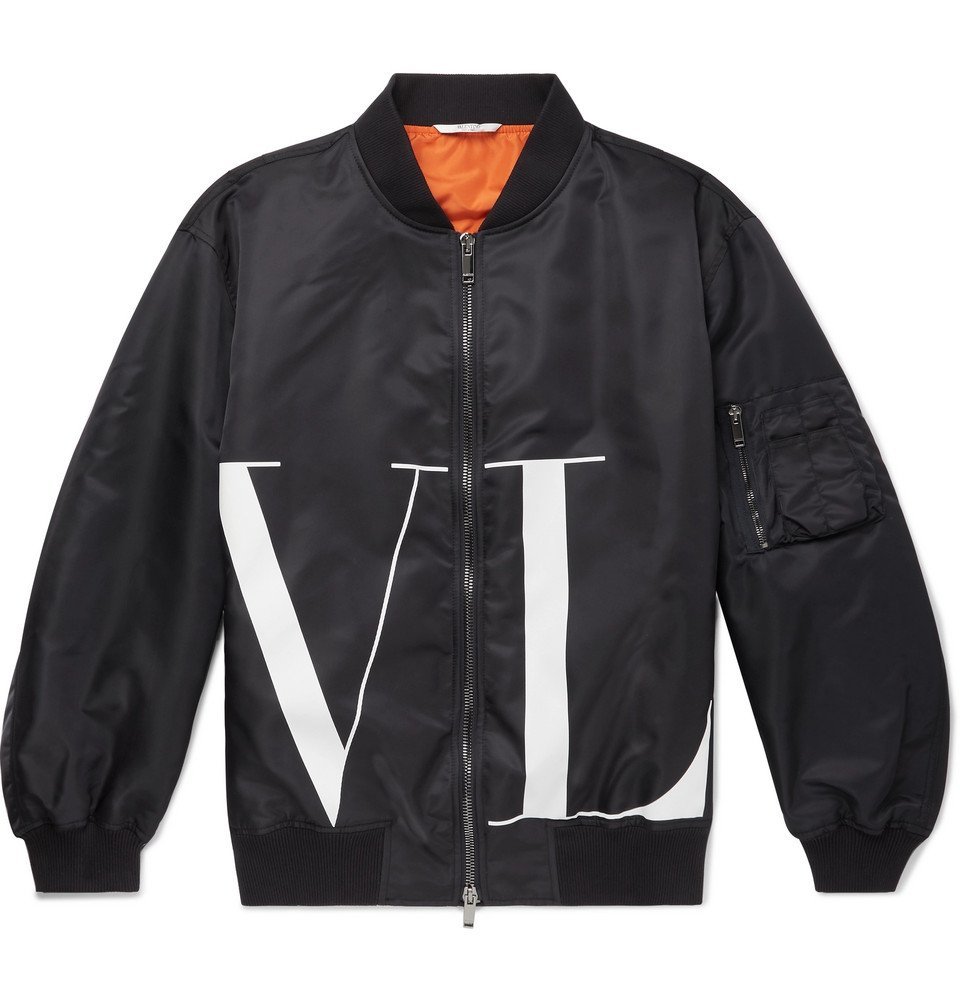 vonnis Merchandiser borst Valentino - Oversized Logo-Print Shell Bomber Jacket - Men - Navy Valentino
