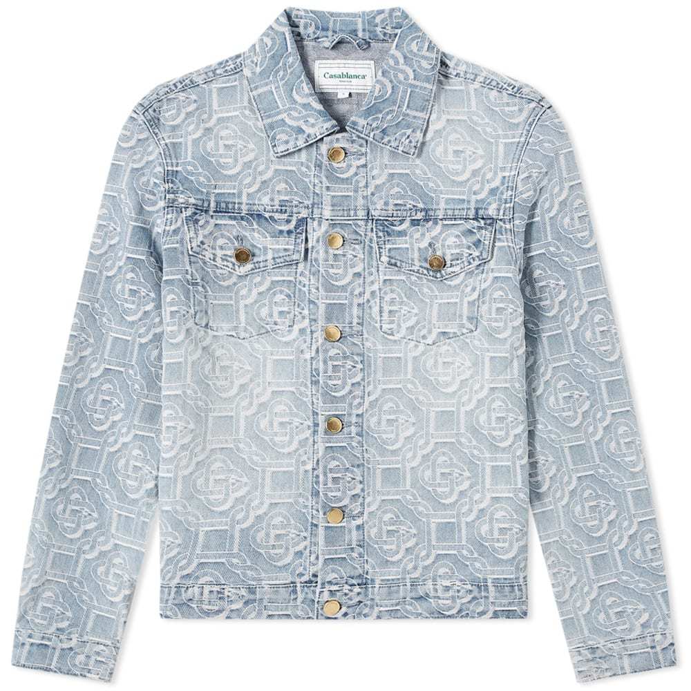warp jacquard logos denim shirt