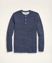Brooks Brothers Men's Double-Knit Cotton Jersey Henley | Blue
