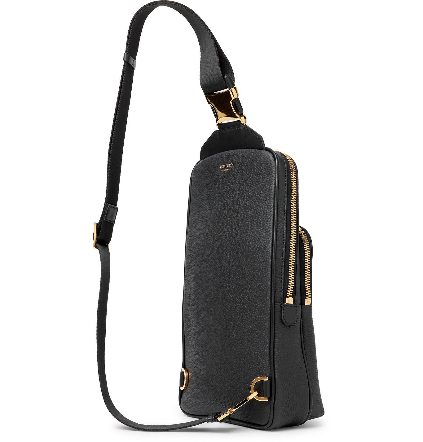 TOM FORD - Full-Grain Leather Sling Backpack - Black TOM FORD