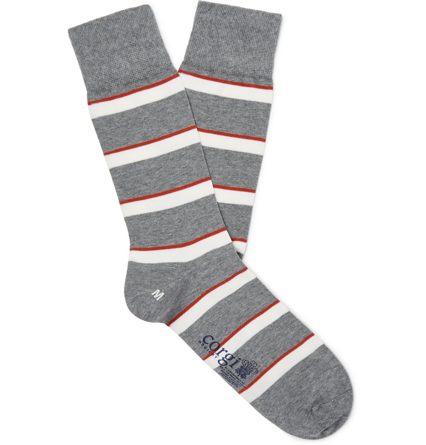 Kingsman Corgi Striped Cotton Blend Socks Gray Kingsman