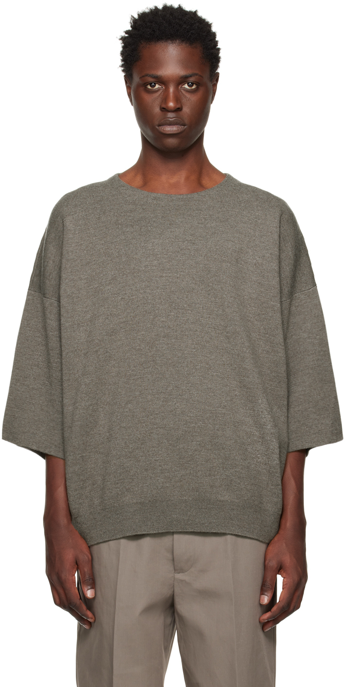 Fear of God Gray Cropped Sleeve Sweater Fear Of God