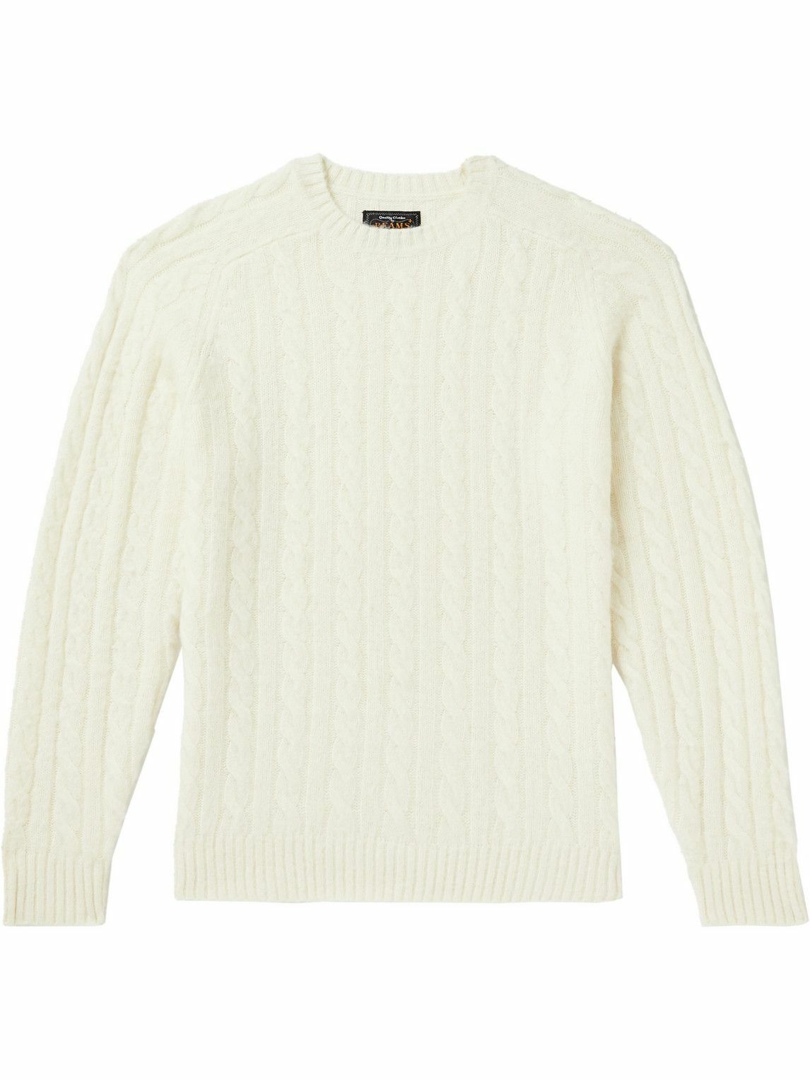 Beams Plus - Cable-Knit Wool-Blend Sweater - Neutrals Beams Plus