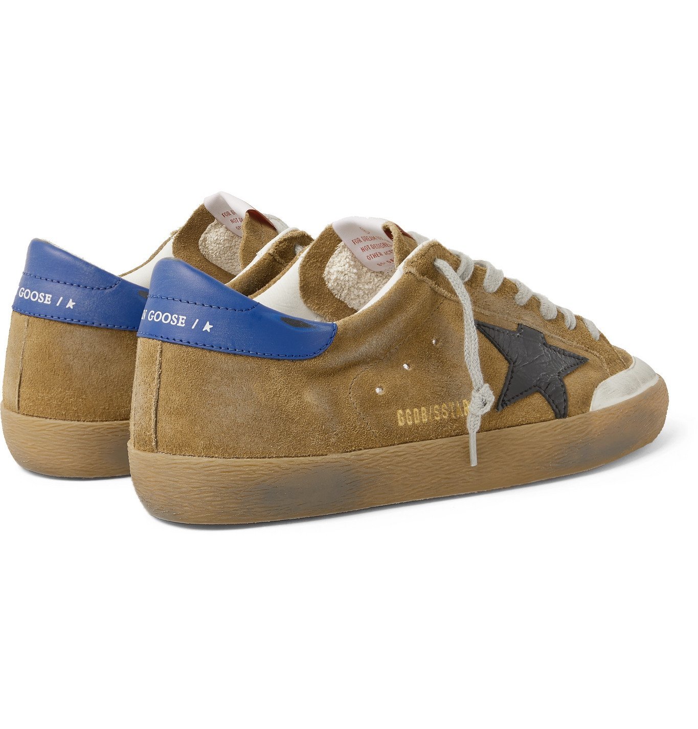 Golden Goose - Superstar Distressed Suede and Leather Sneakers - Brown ...