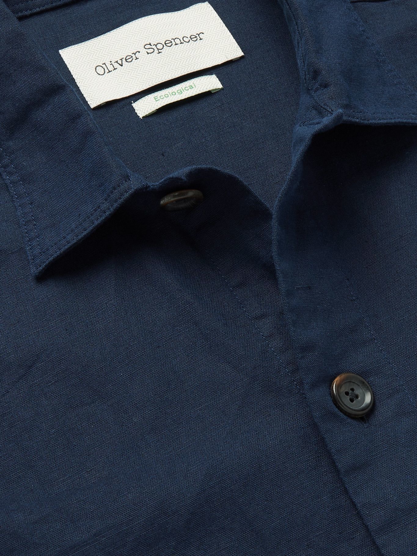 OLIVER SPENCER - Hockney Linen and Cotton-Blend Shirt Jacket - Blue