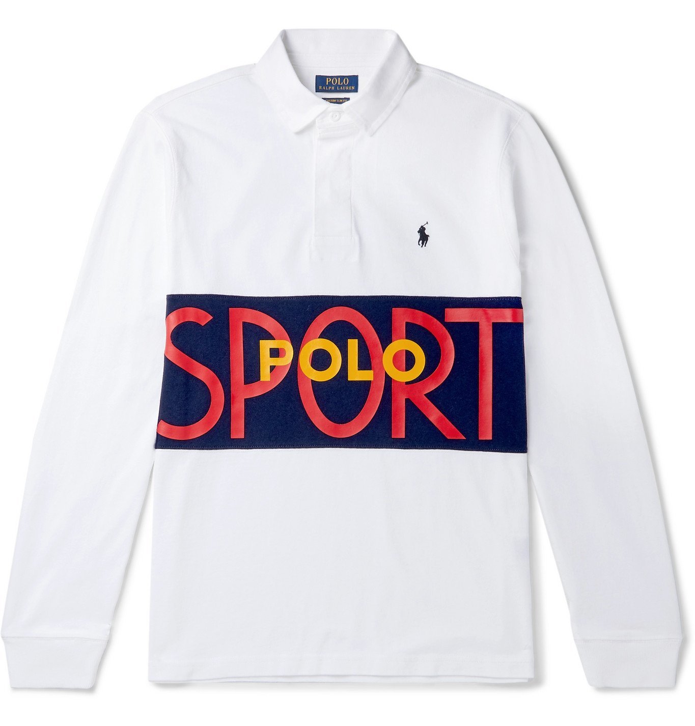 Polo Ralph Lauren - Logo-Print Colour-Block Cotton-Jersey Rugby Shirt ...