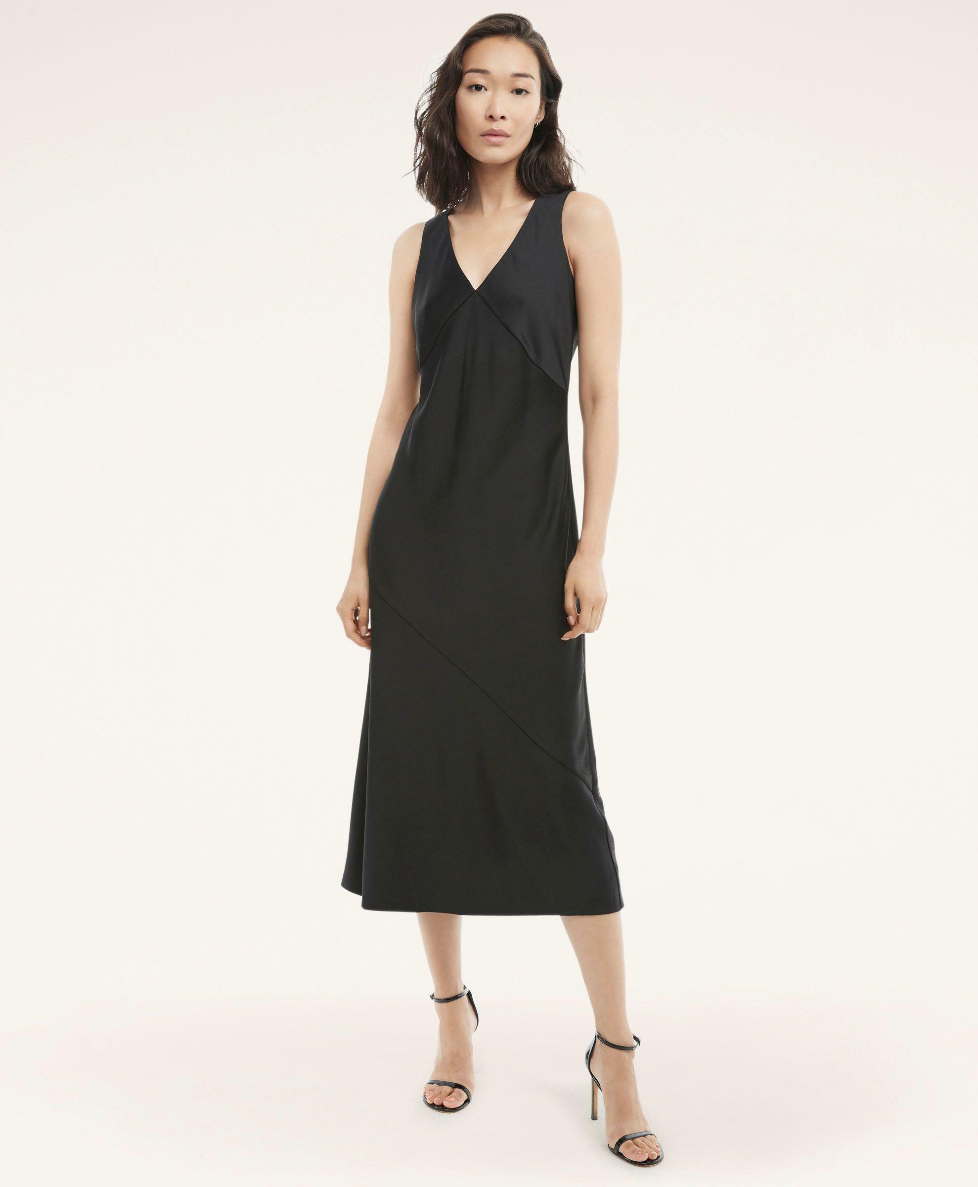Brooks Brothers Women's Crepe Bias Cut Dress | Black