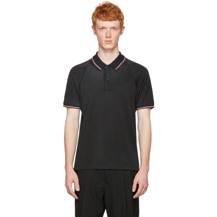 Lanvin Black Distressed Polo Lanvin