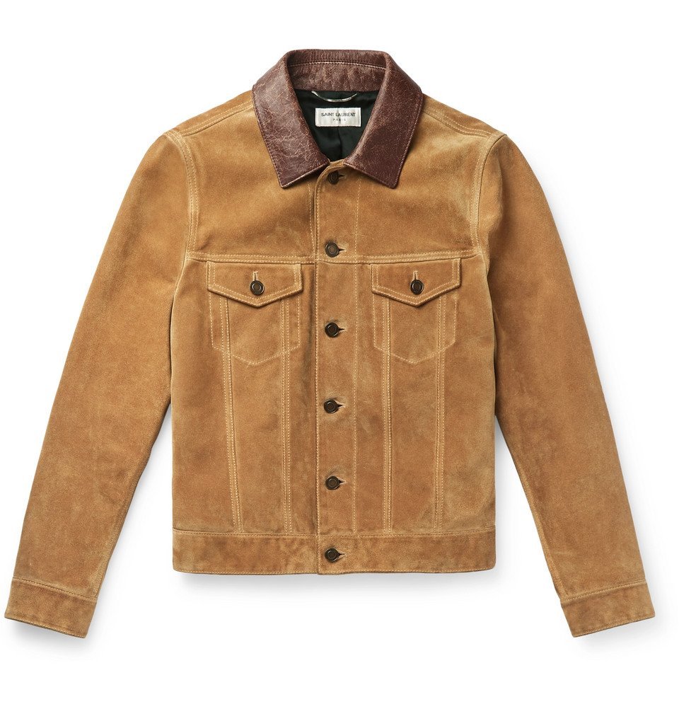 tan suede trucker jacket