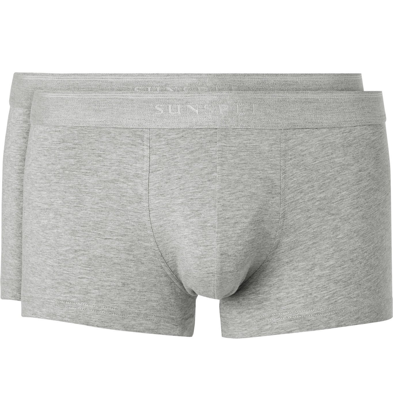 Sunspel - Two-Pack Stretch-Cotton Boxer Briefs - Gray Sunspel