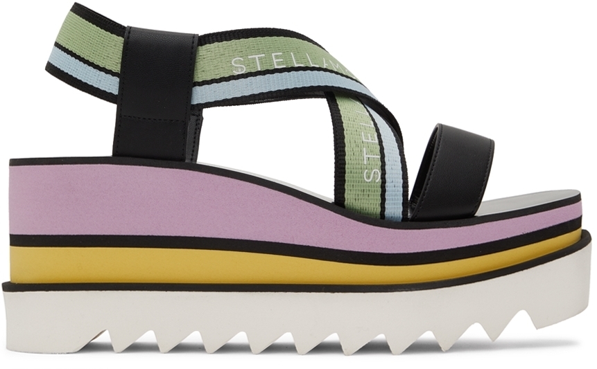 multicolor platform sandals