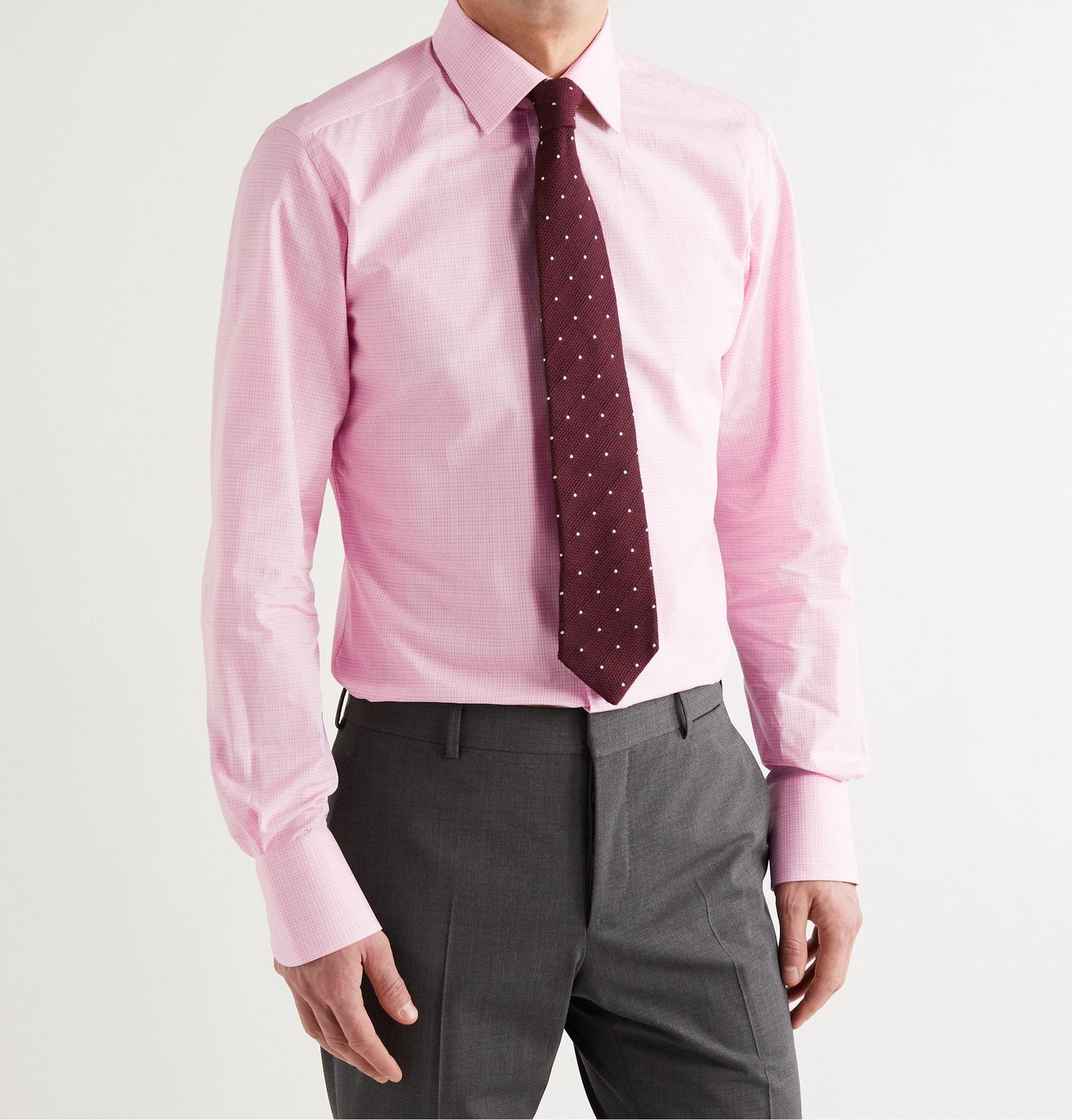 TOM FORD - Slim-Fit Prince of Wales Checked Cotton Shirt - Pink TOM FORD