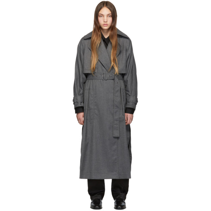 3.1 Phillip Lim Grey Dolman Sleeve Trench Coat 3.1 Phillip Lim