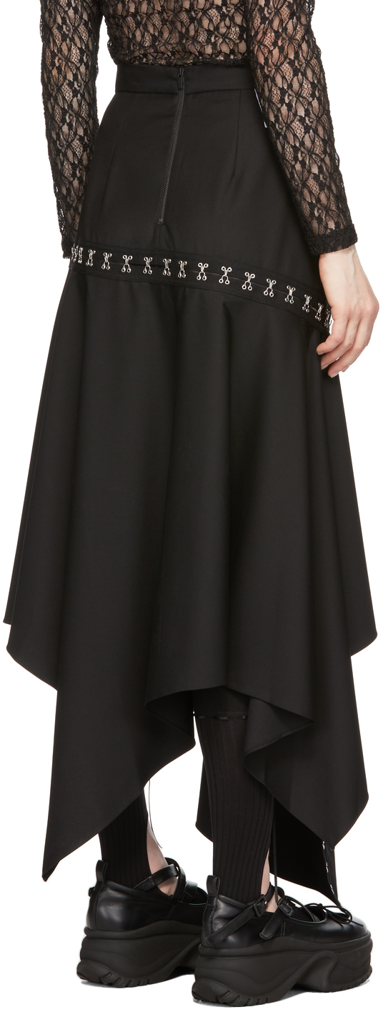 Rokh Black Hook & Bar Diagonal Skirt Rokh