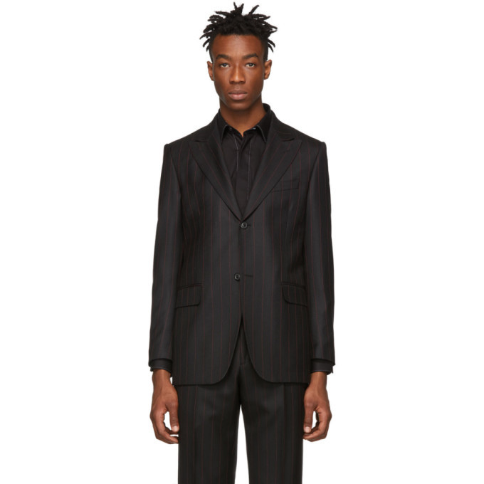 black peak lapel blazer