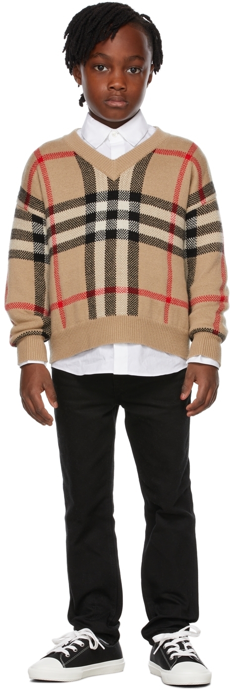 Burberry Kids Black Logo Appliqué Jeans 