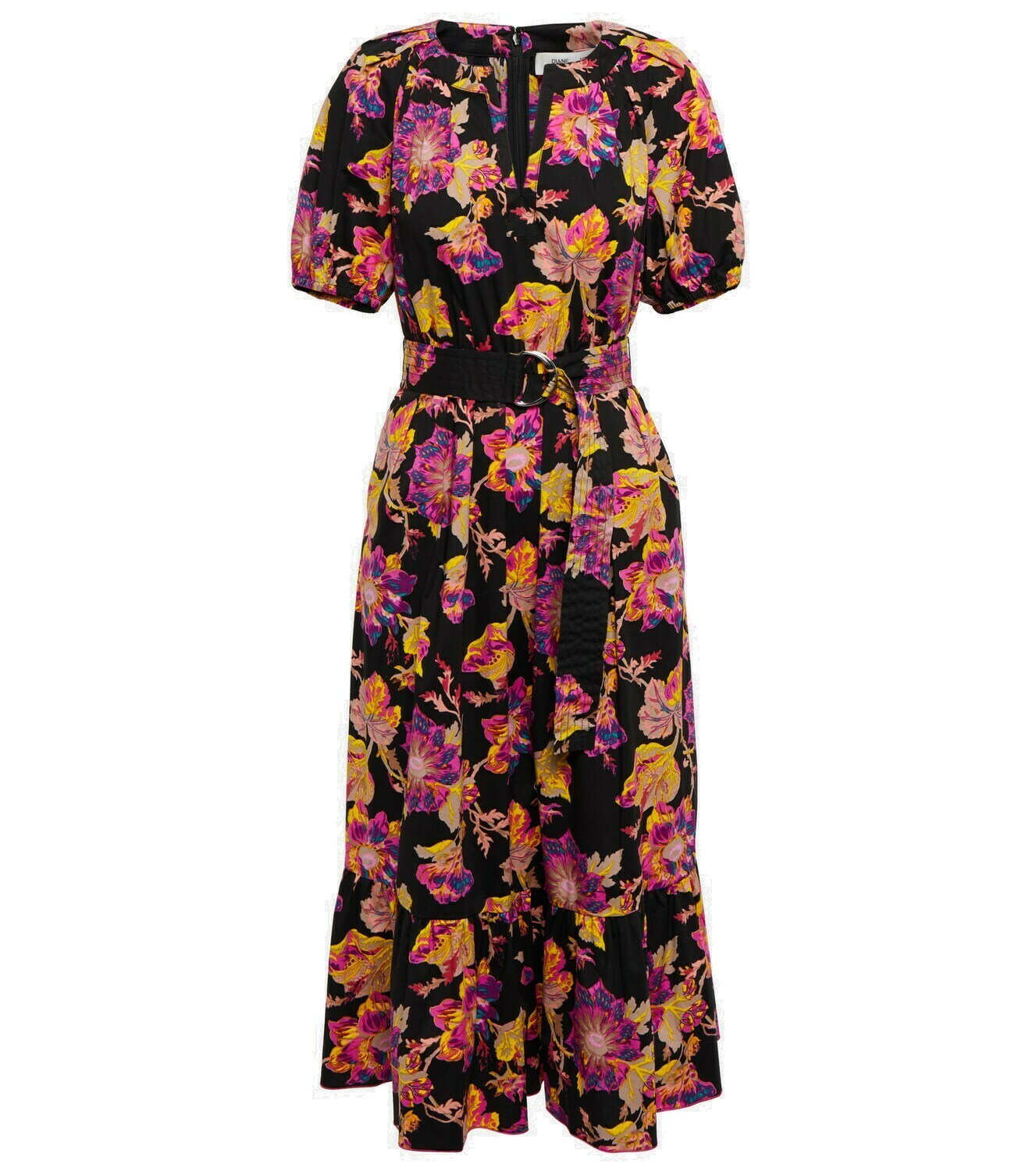 Diane von Furstenberg - Lindy floral cotton midi dress Diane von ...