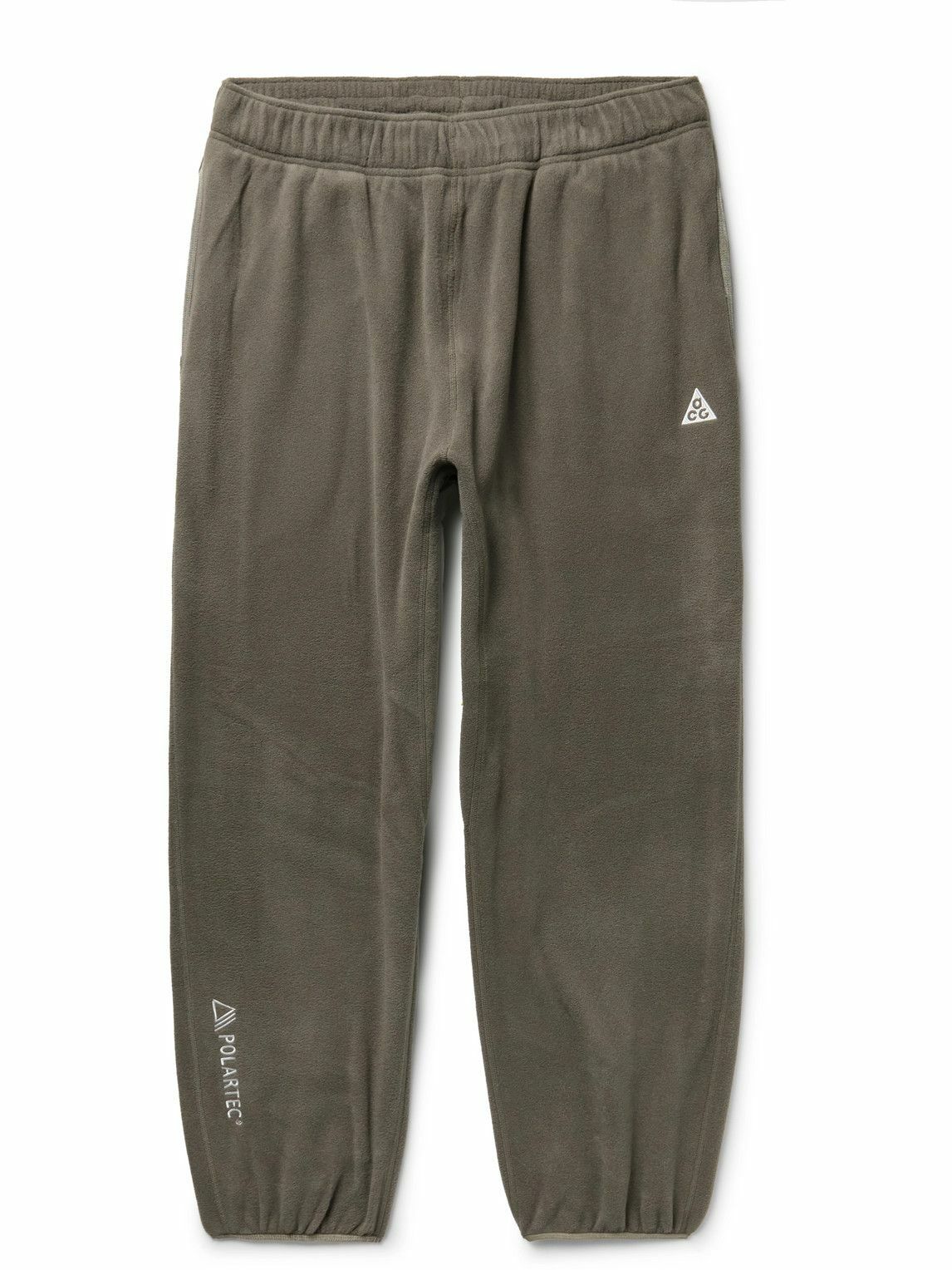 Photo: Nike - ACG Tapered Logo-Embroidered Fleece Sweatpants - Gray