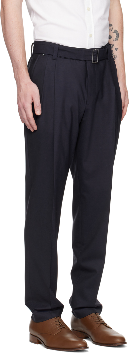 BOSS Navy Relaxed-Fit Trousers BOSS