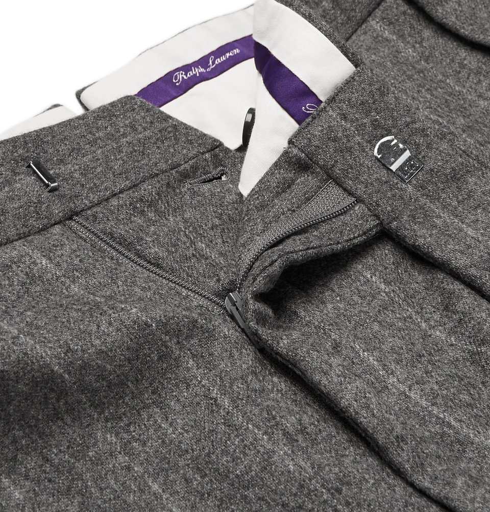 Ralph Lauren Purple Label - Grey Gregory Pleated Pinstriped Wool Suit  Trousers - Men - Gray Ralph Lauren Purple Label