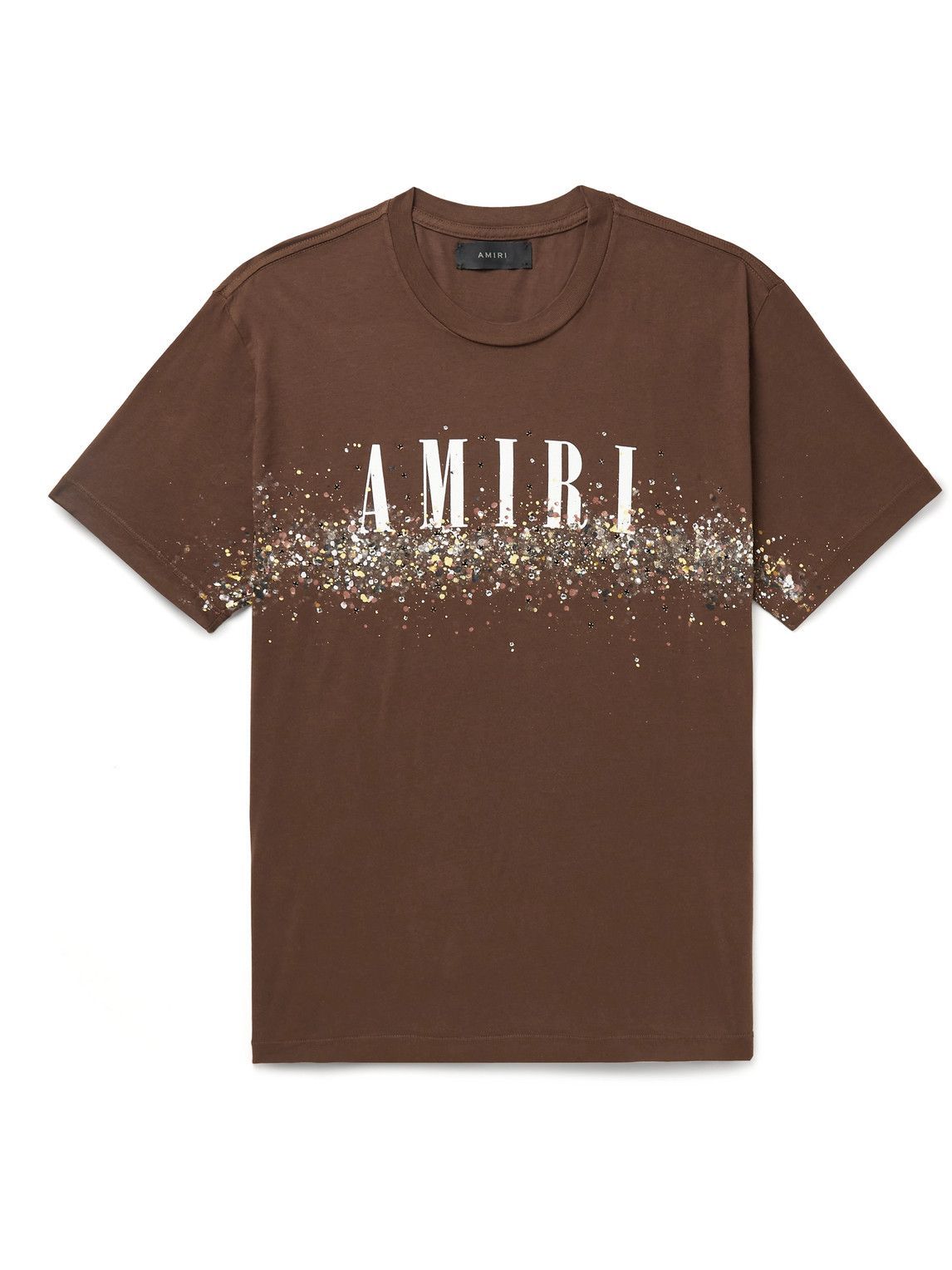 AMIRI - Crystal-Embellished Paint-Splattered Cotton-Jersey T-Shirt