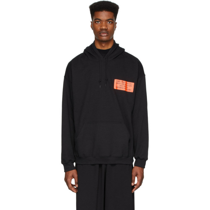 N.Hoolywood Black Orange Patch Hoodie N.Hoolywood