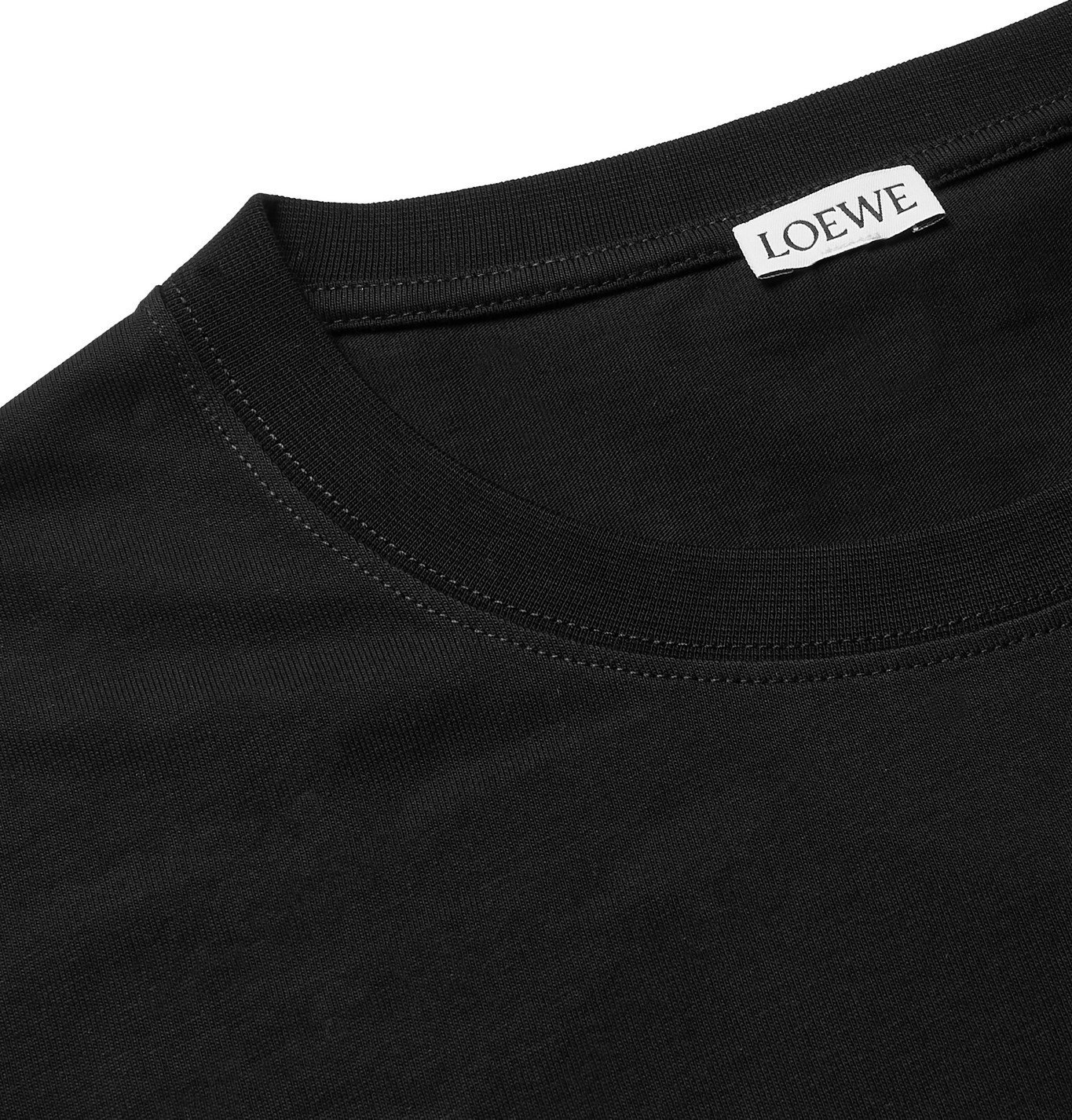 LOEWE - Logo-Embroidered Cotton-Jersey T-Shirt - Black Loewe