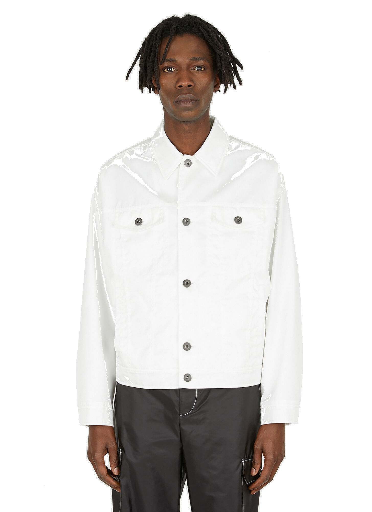 Re-Nylon Jacket in White Prada