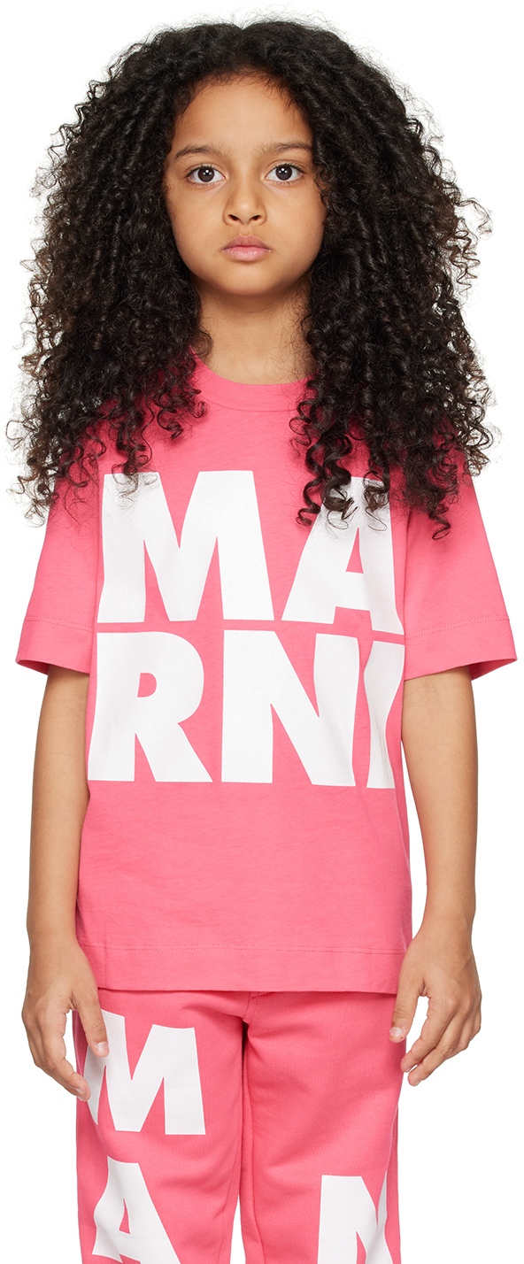 Marni Kids Pink Glittered T-Shirt Marni