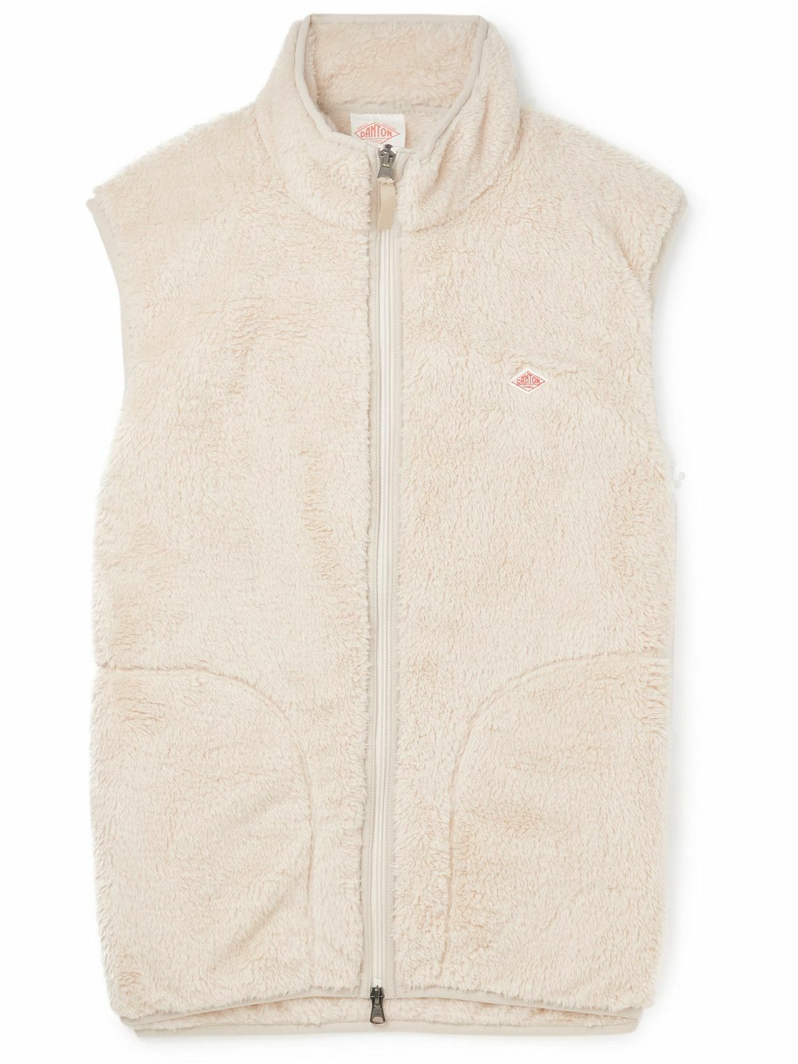 Danton - Logo-Appliquéd Fleece Gilet - Neutrals Danton