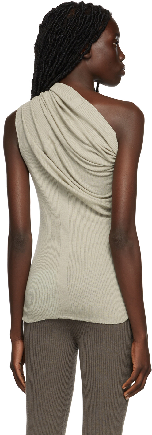 Rick Owens Taupe One Shoulder Top