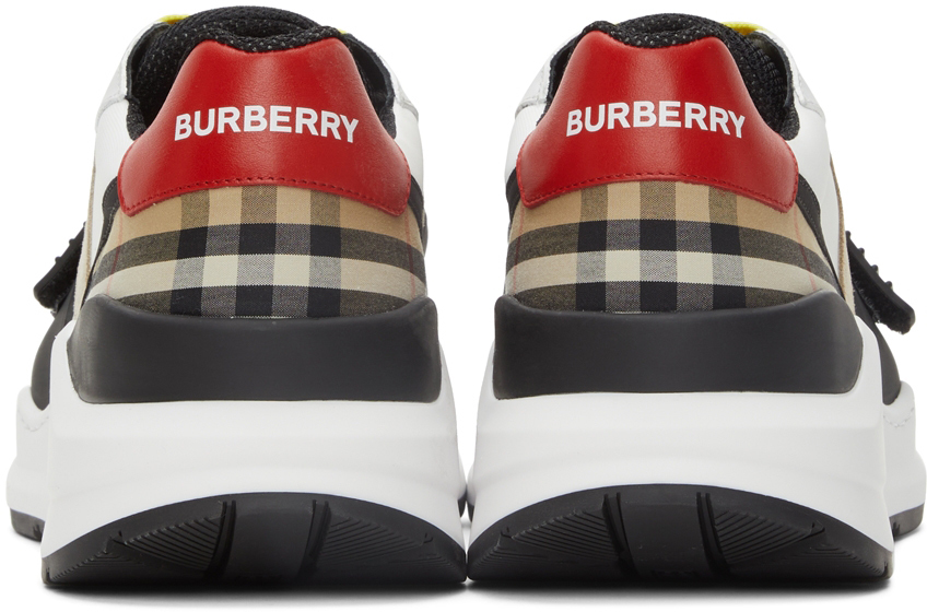 Burberry Suede & Nylon Vintage Check Low Sneakers Burberry