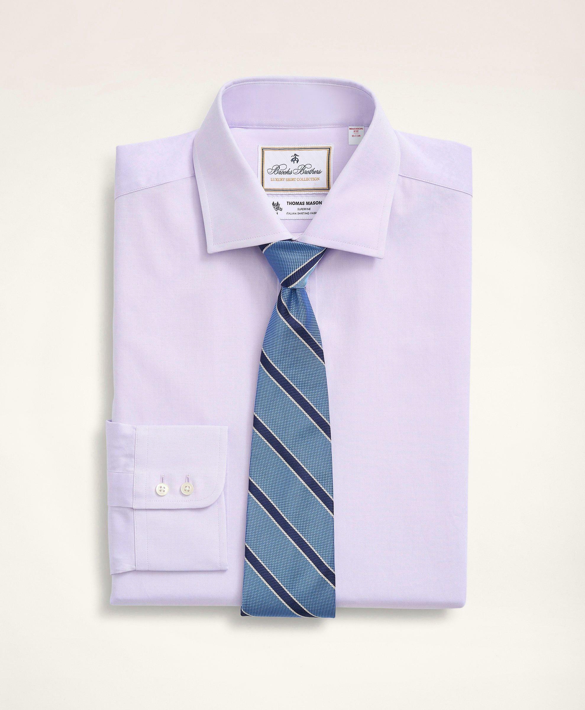 Photo: Brooks Brothers Men's x Thomas Mason Madison Relaxed-Fit Dress Shirt, Pinpoint English Collar | Pale Lavender