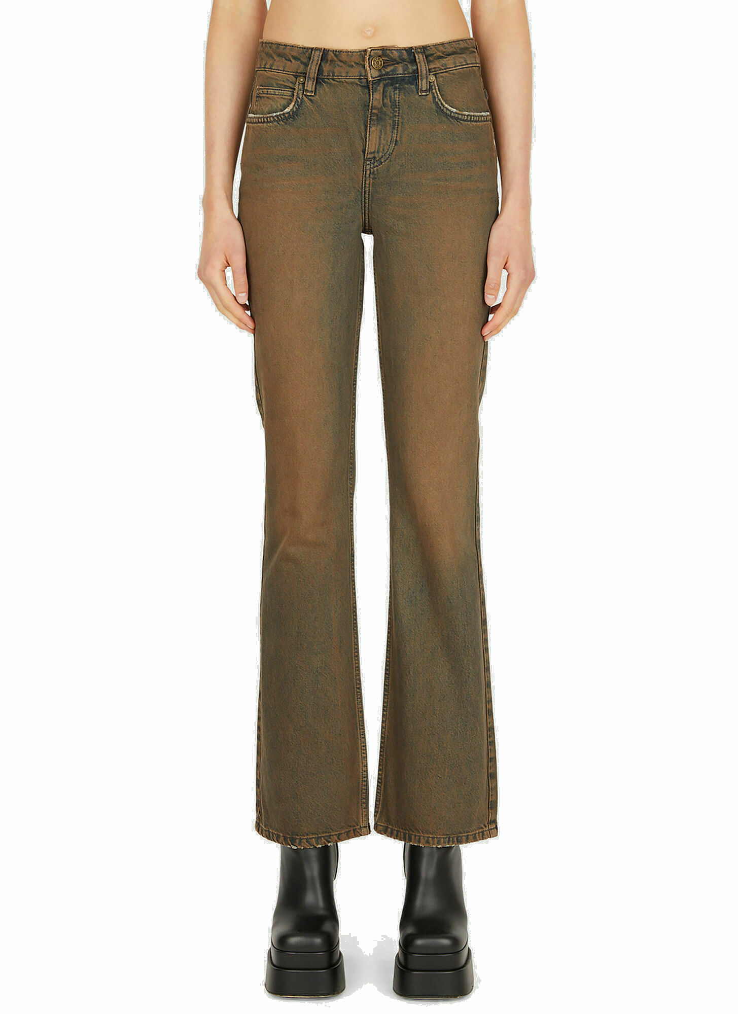 Photo: Overdye Kick Flare Jeans in Brown