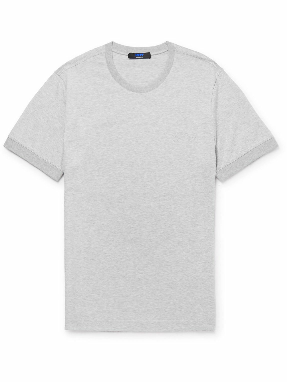 Kiton - Logo-Appliquéd Cotton-Jersey T-Shirt - Gray Kiton
