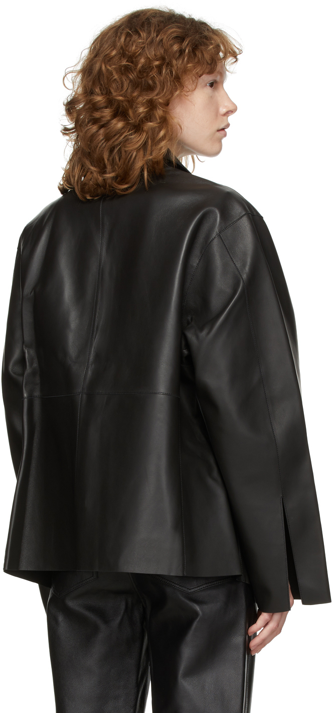 Totême Black Leather Army Jacket Toteme