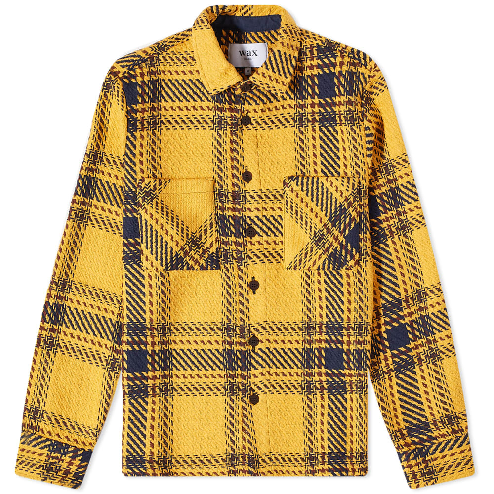 Wax London Men's Whiting Overshirt in Yellow Wax London