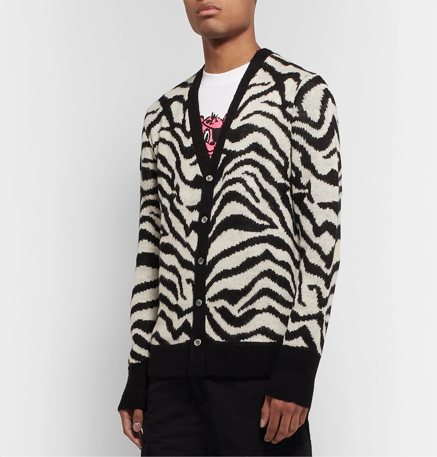 Noon Goons - Zebra-Jacquard Cardigan 