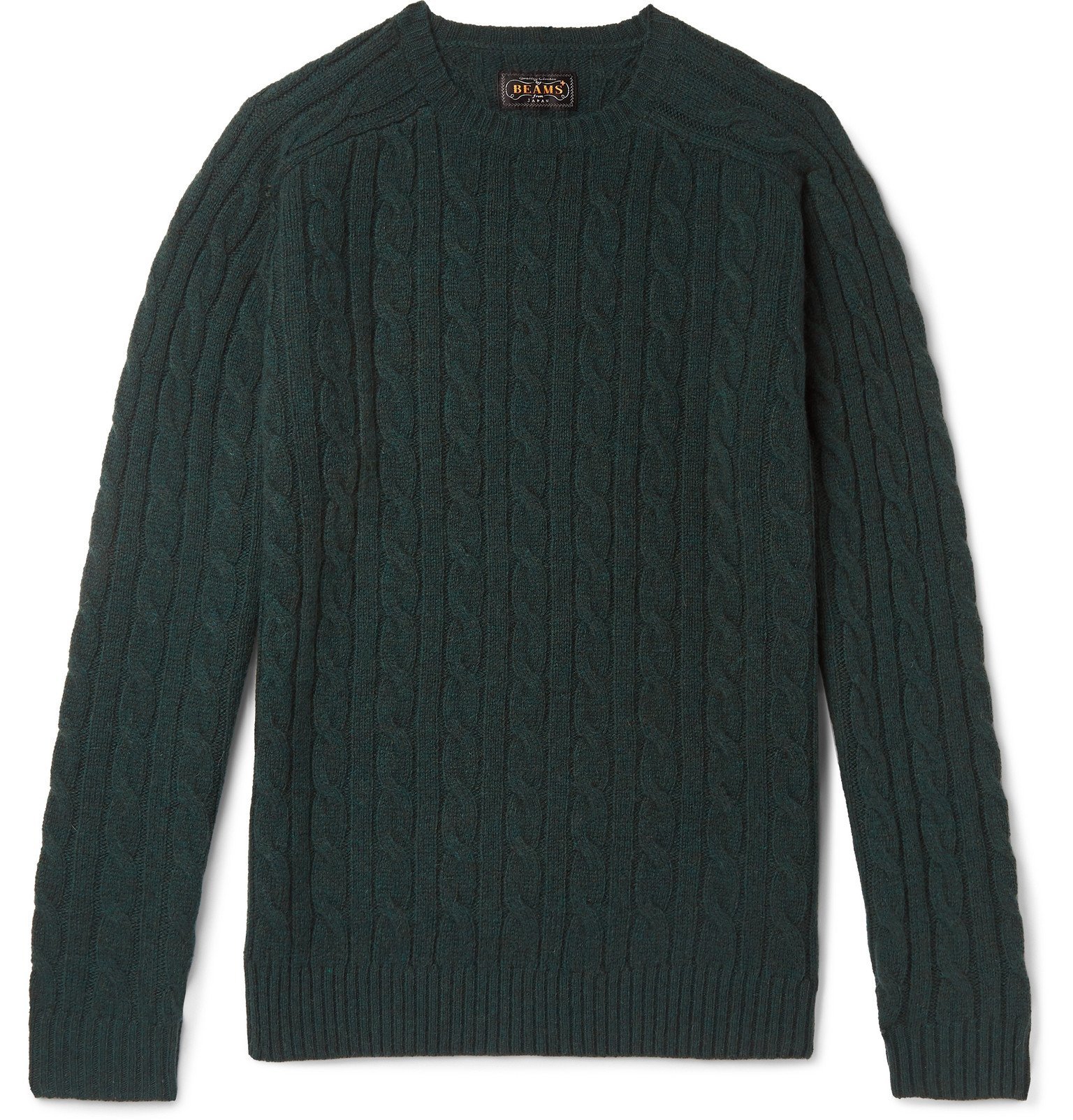 cable knit sweater green