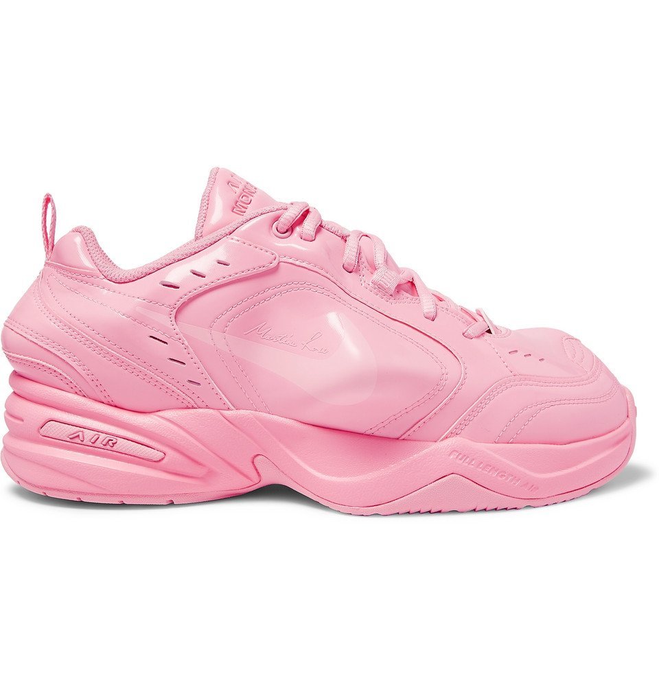 Nike - Martine Rose Air Monarch IV Faux Patent-Leather and PU Sneakers ...