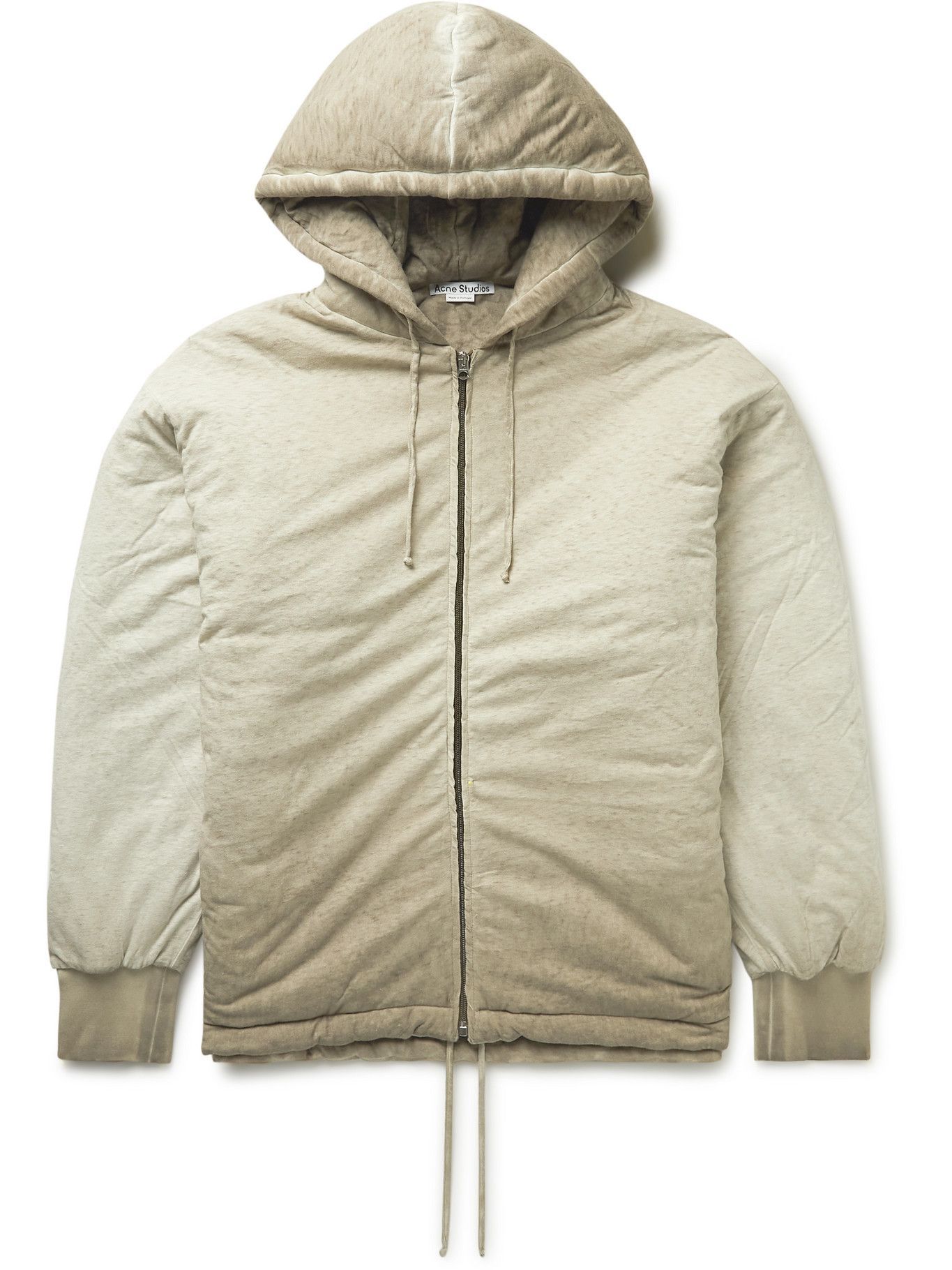 Acne Studios - Oversized Padded Cold-Dyed Cotton-Jersey Zip-Up Hoodie ...